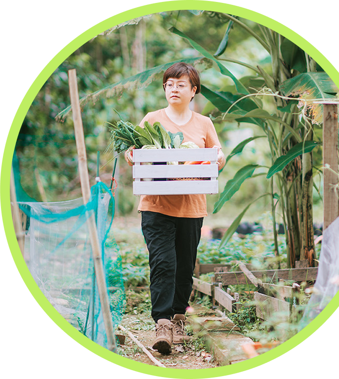 Close-up of hands holding fresh produce